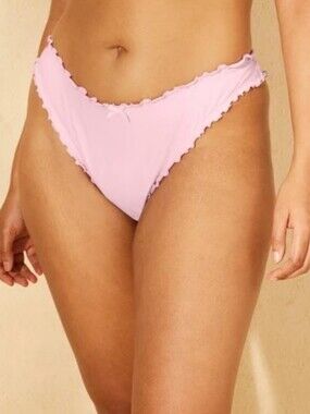 Wild Fable Mid-Rise Ruffle Edge Ultra High Leg Super Cheeky Bikini Bottom Sz S